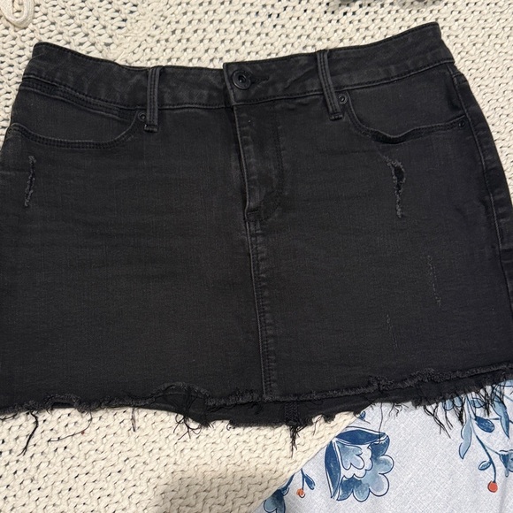American Rag Dresses & Skirts - American Rag Black Distressed Denim Mini Skirt